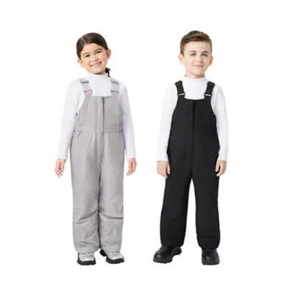 GERRY Unisex Boys Girls 3T Performance Bib Snow Pants Adjustable Black Gray NWT
